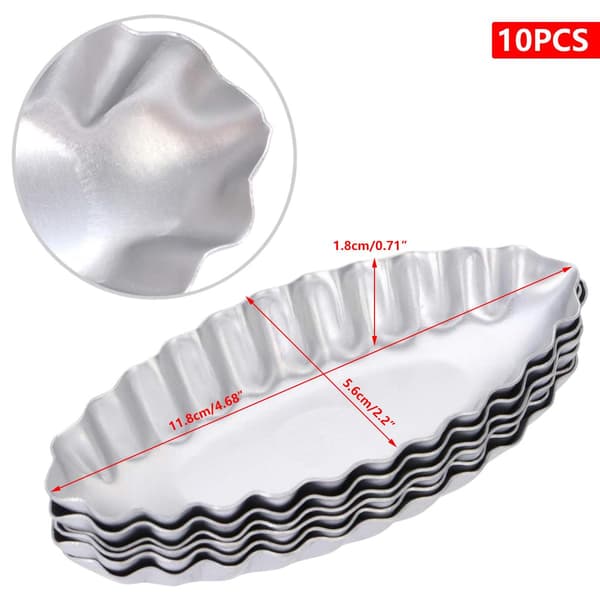 10 STK Bakeformsett for eggeterter Kakeformer DIY Kopper Seilbåt Pai Formplate