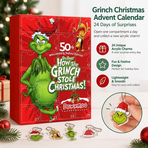 Grinch jule-akryl blind box, 24-dages julekalender-vedhæng, penalhus Type C