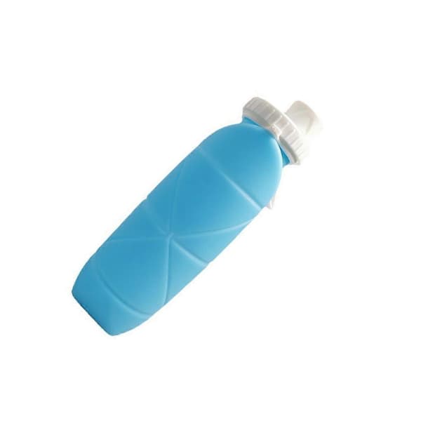 600ml Drickkopp Vikbar Mugg Läcksäker Utomhus Sport Vattenflaska för Translucent Blue 600ml