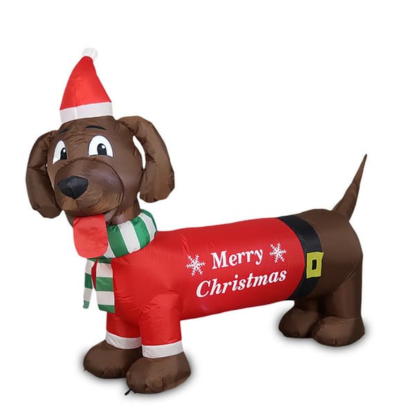 152 cm oppustelig gravhund LED-juledekoration, polyester-pynt til haven Australian regulations