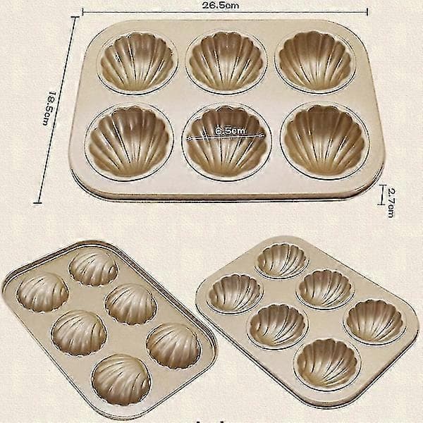 Non-Stick 6-Huls Skalformet Chokoladebageform