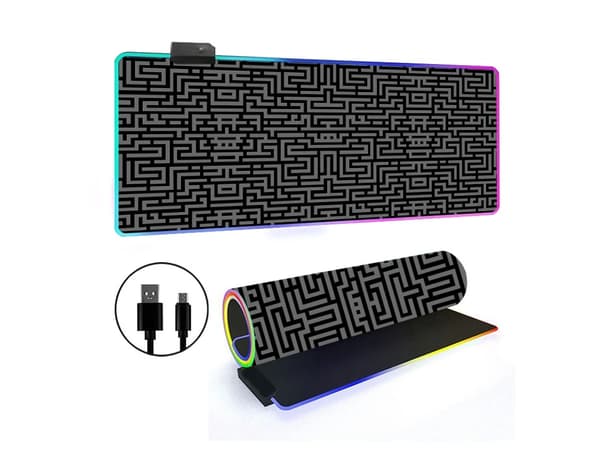 Musematte, RGB-lysende bordmatter, Enkle linjer (Stil 30, 300*800*3 mm)