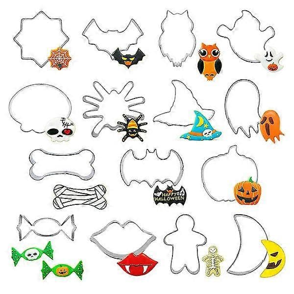 15 stk. Halloween kageforme i rustfrit stål bageudstyr