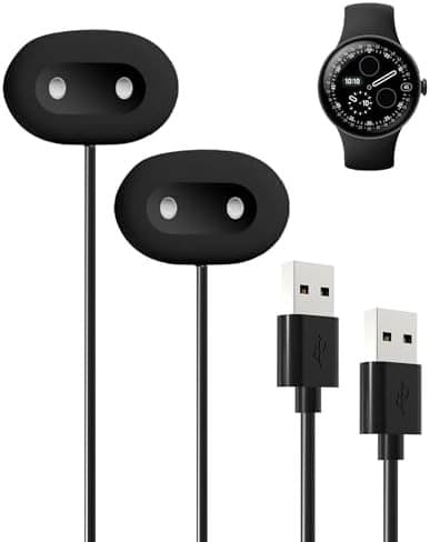 Erstatnings magnetisk USB C-opladerkabel kompatibelt med Google Pixel Watch 4, 1-pak, sort