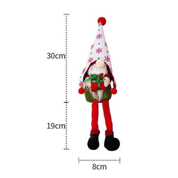Jul Tomtar Plysch Fyllda Älv Docka Ornament, Söta Sittande Tomtar, Handgjorda Julklappar A snow cap