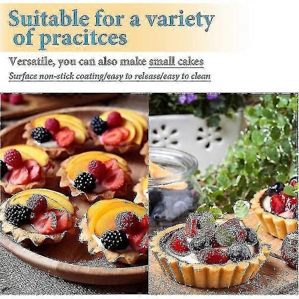 20-pak 3,7-tommer cupcakeforme i rustfrit stål, tærteforme