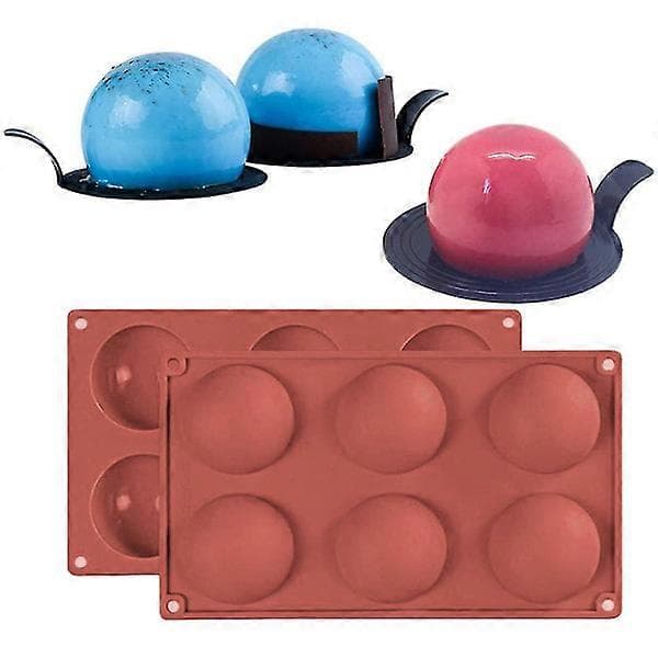 3 stk Halvsirkel Silikonformsett for Godteri, Gummy, Kakedekorasjon