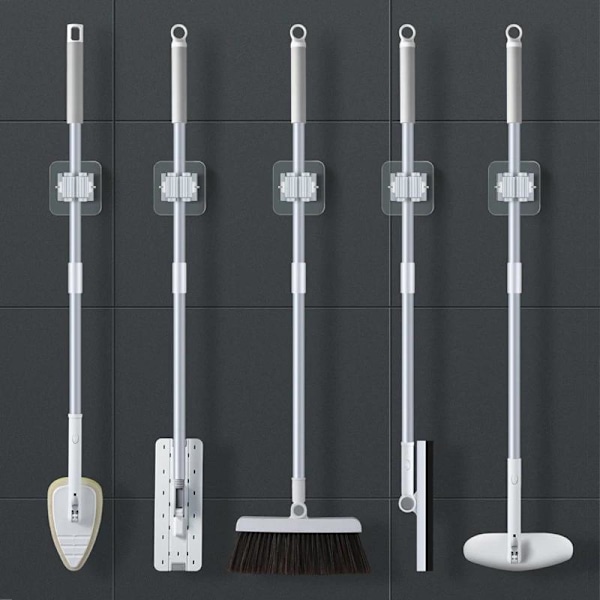 10-pack mopphållare väggmonterad badrumssugproppshängare White 10PCS