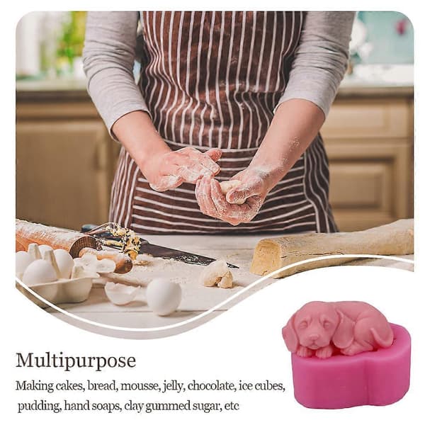 3D Hund Silikonform Mousse Bröd Bakverk Köksredskap Form