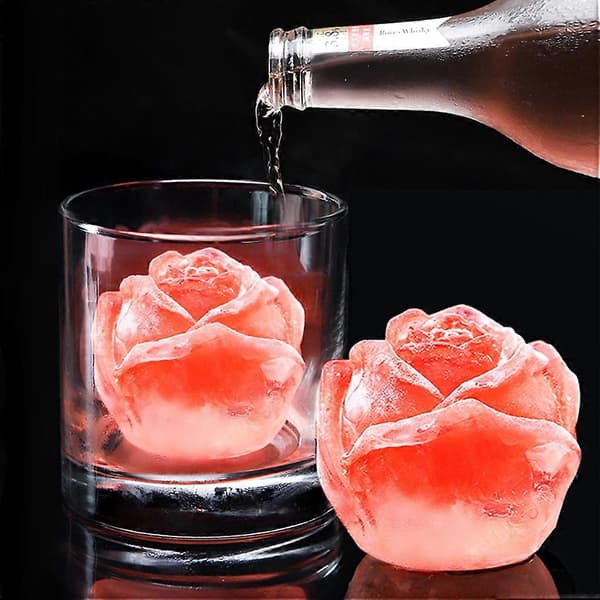Isbollsform Rosblomma Form 4D Kakbakningsform Silikon DIY Kök Dryck Ismaskin S