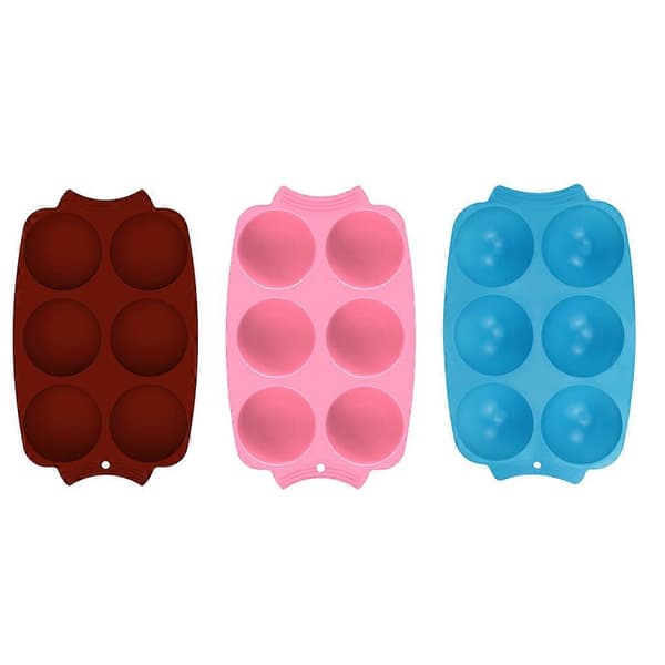 Kageform 6 Gitre Non-stick Isboldfremstillingsform Silikone Køkken Bage Chokoladefremstiller Pink