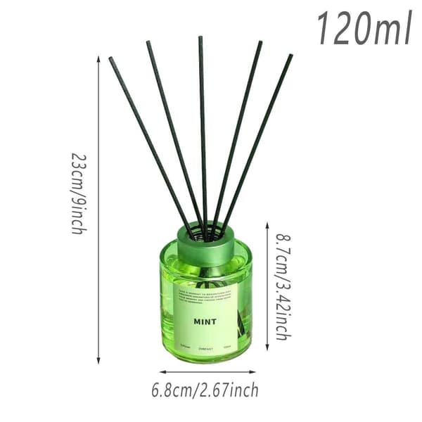5X 120ml Flameless Rattan Aromaterapi Eterisk Olje Diffuser Sett Blå Kyst