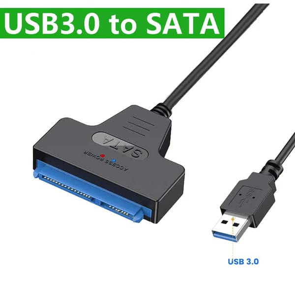 USB 3.0 til SATA-adapterkabel til 2,5\" SSD HDD, 6 Gbps, sort, 32 cm