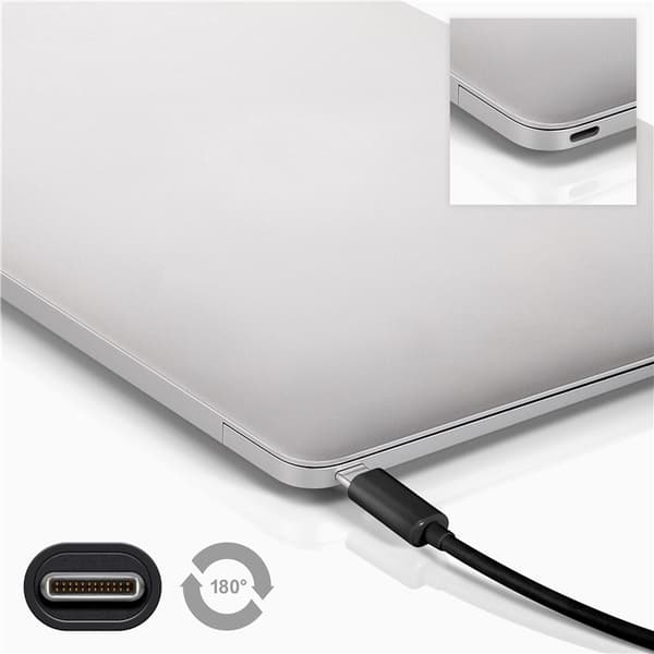 USB-C til USB-B-kabel 1m, svart, USB 3.0 5 Gbps, for skriver og skanner