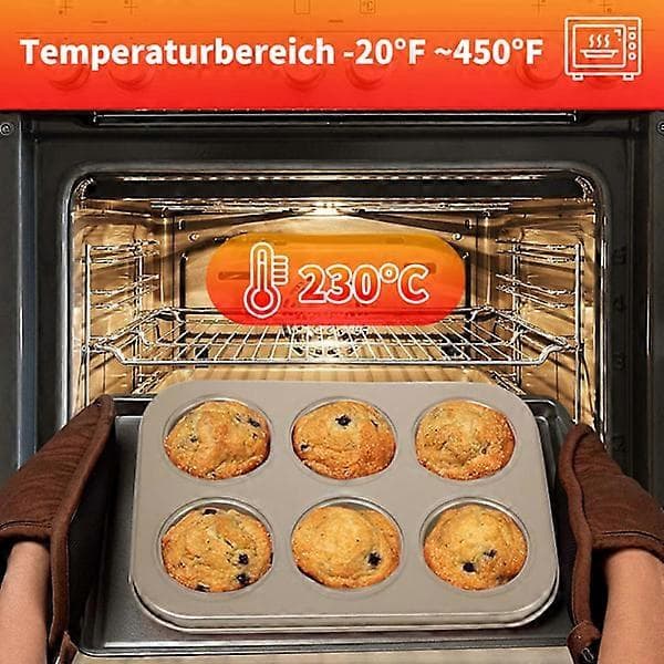 2-pak stål muffinforme, non-stick bageplade til muffins, cupcakes, kager