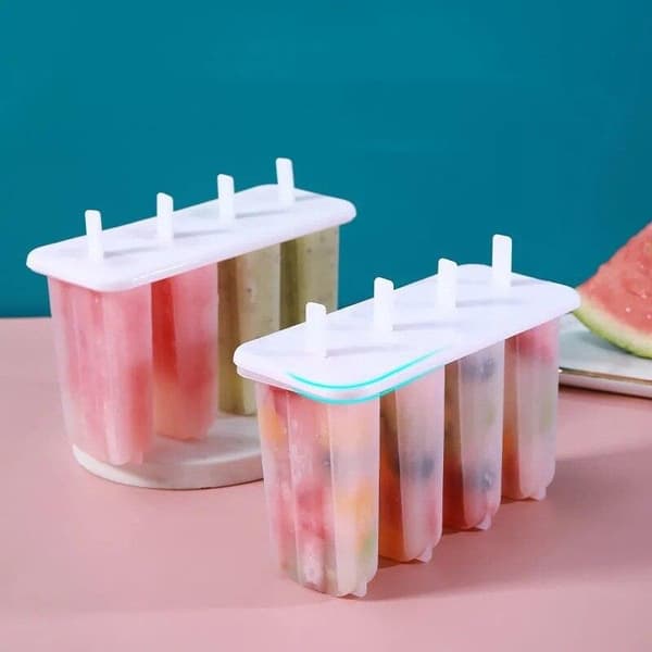 4-pack Popsicle Form med Lock, Gör-det-själv Glassmaskin D
