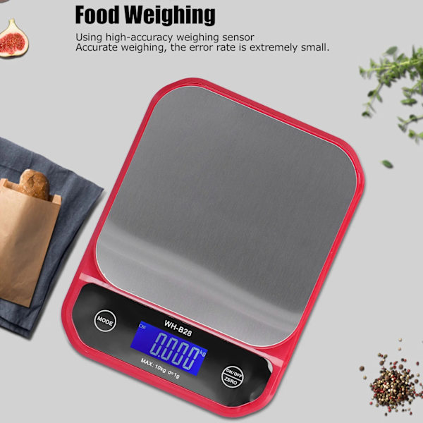 Våg, 5 kg Precision, Tarafunktion, Bakgrundsbelyst Display, Enhetskonvertering