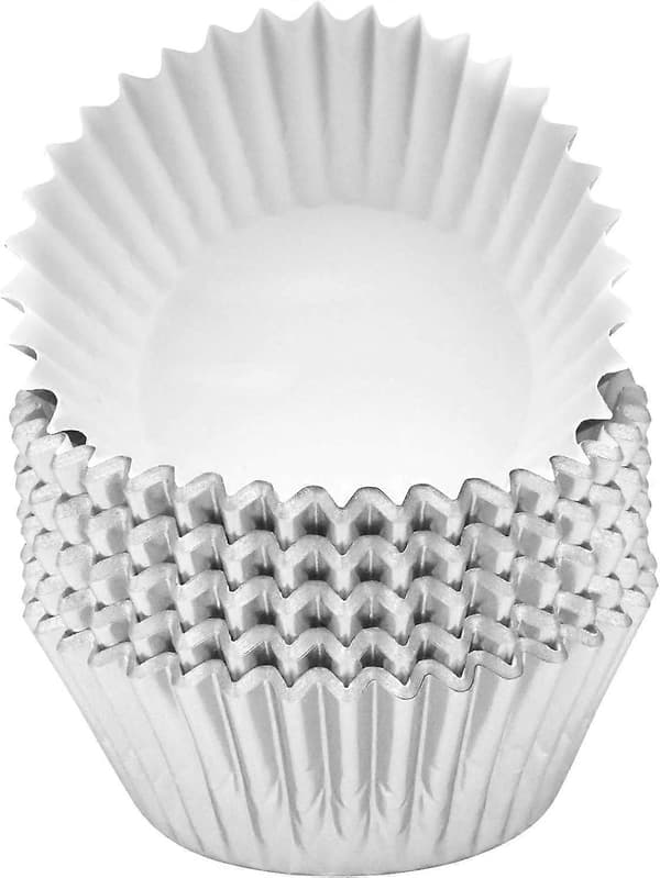 100 Silverfolie Muffin Formar, Metalliska Bakformar