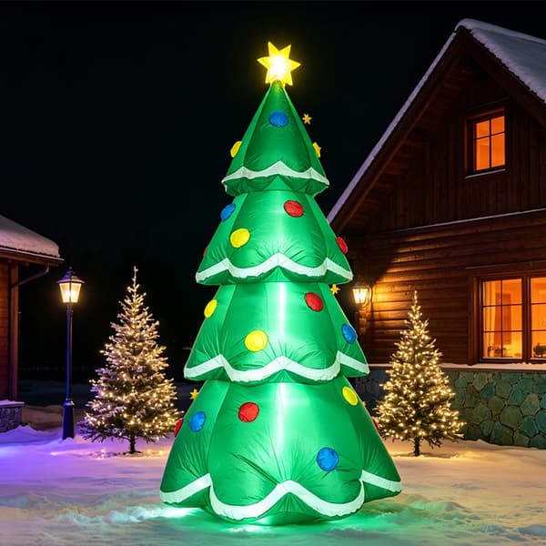 1,8 m oppblåsbart juletre, LED-opplyst dekorasjon for hagen, polyester Australian regulations