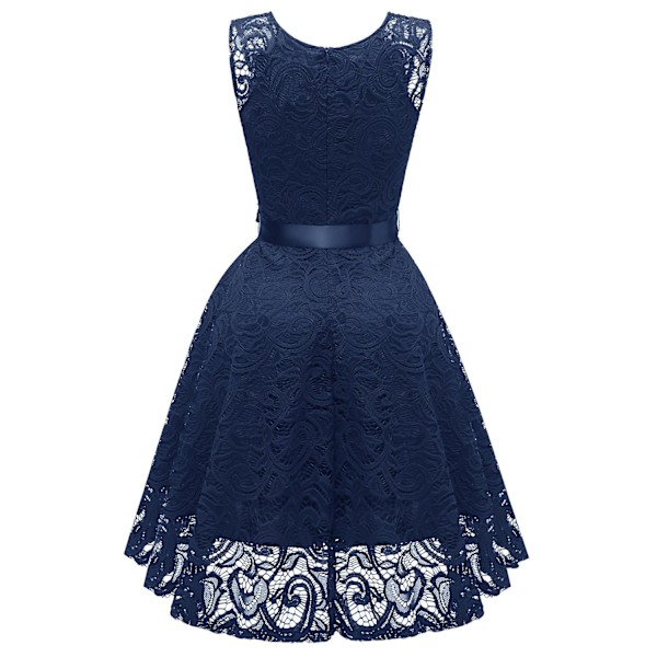 Cocktailklänning för damer, spets, elegant NAVY  BLUE S