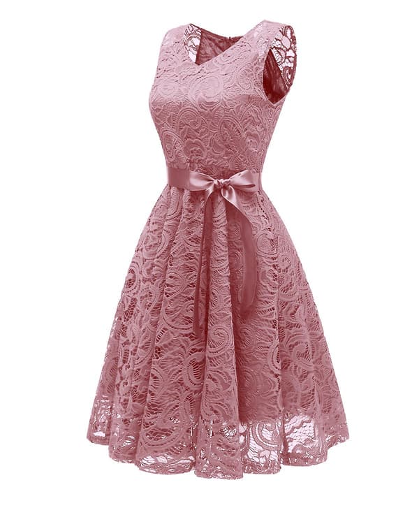 Dame Cocktailkjole, Blonder, Elegant PINK M