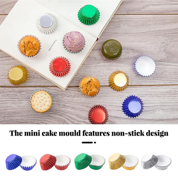 100 stk. Cupcake Papirforme Non-Stick Muffins Bageforme Til Hjemmekøkken Bageudstyr gold
