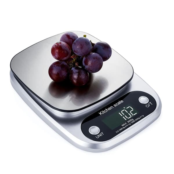 Köksvåg i glas, 5 kg, LCD-display.