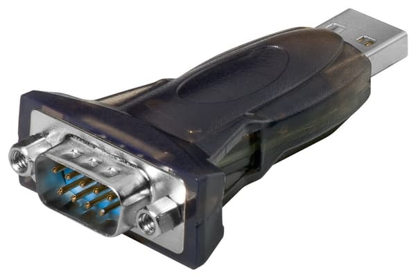 USB til RS-232 seriel adapter, sort, Prolific chipset, til PC og bærbar computer