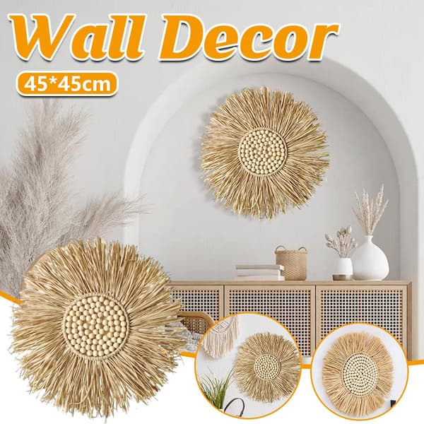 Boho Vävd Macramé Väggbonad Liten Rund Dekor Cirkulär Heminredning Konst Accent