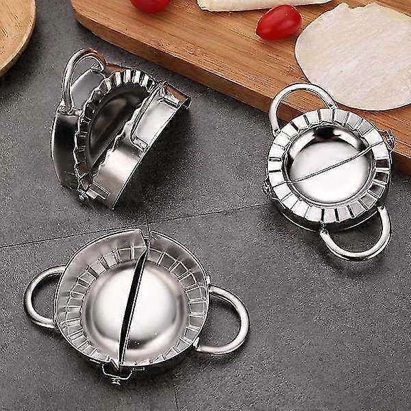 Dumpling Maker Kit i Rostfritt Stål - 3 Formar & Bakmatta
