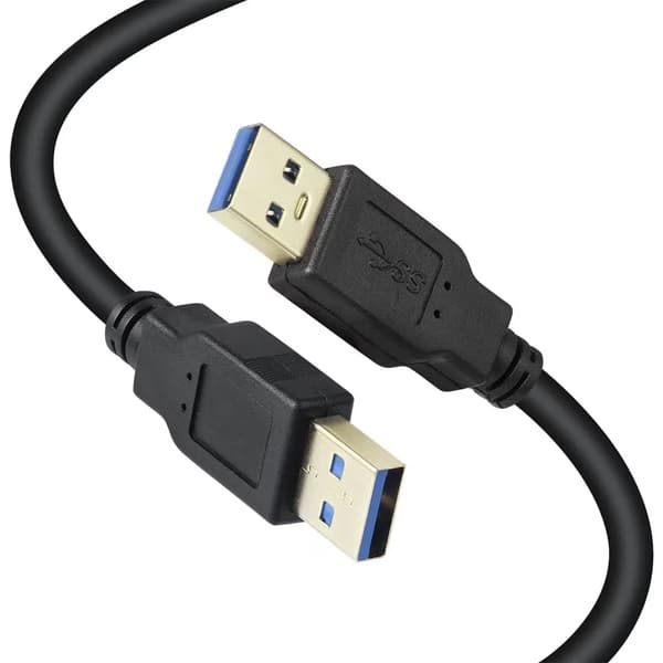 USB 3.0 Typ A till A-kabel 3m, Svart, Höghastighets 5Gbps dataöverföring, Hållbar för hårddiskar & mer