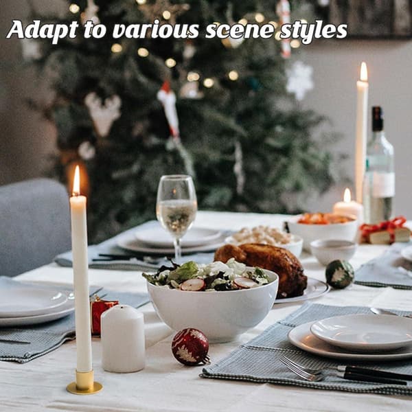 4 STK Retro Metall Lysestake Sett Rustfritt for Hjem Bryllup Julebord