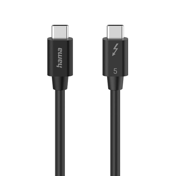 USB-C Thunderbolt 5-kabel 80 Gbps, 8K Ultra-HD, 240W PD, 1m, Sort