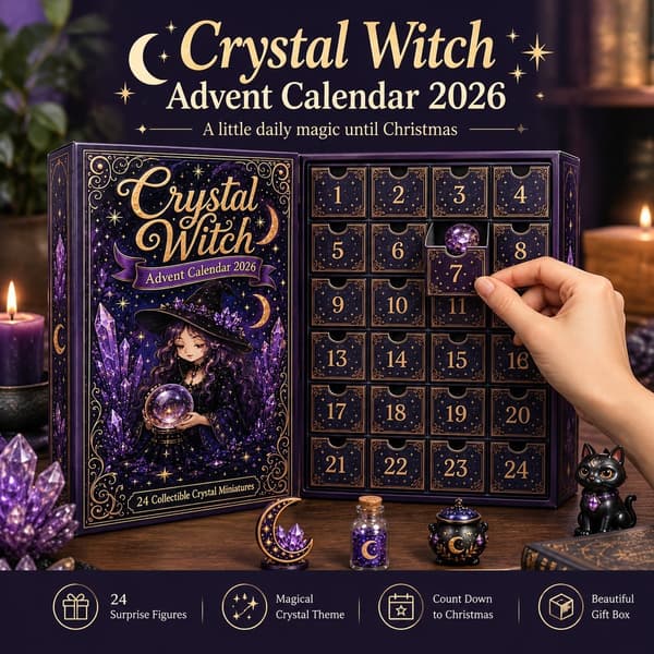 Magic Crystal Witch jule-nedtællingskalender, 28x22x3,5 cm PVC blind box PVC 3D Model 28x22x3.5cm