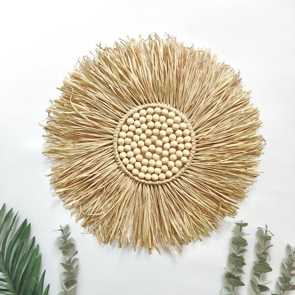 Boho Vävd Macramé Väggbonad Liten Rund Dekor Cirkulär Heminredning Konst Accent