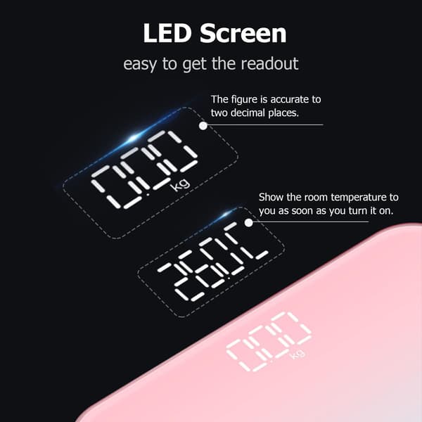 Smart kroppsvekt USB oppladbar LED (Stjernefiolett)