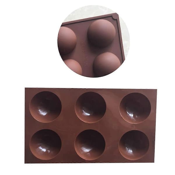 6-rums isboldform kage fondant chokolade lys kugleform silikoneform bageværktøj