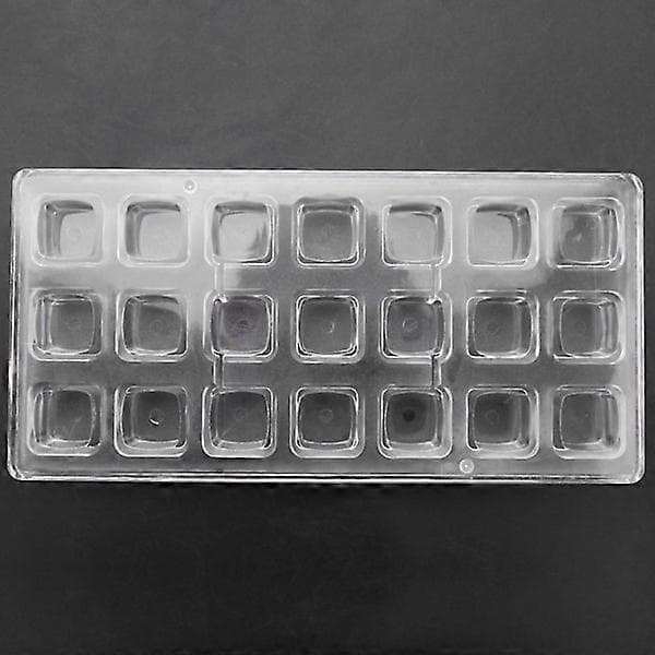 3D Firkantet Chokoladeform DIY Bageværktøj Polycarbonat