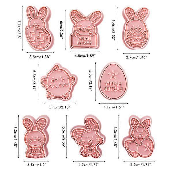 3D Tegneserie Kanin Påske Cookie Cutters Bageforme