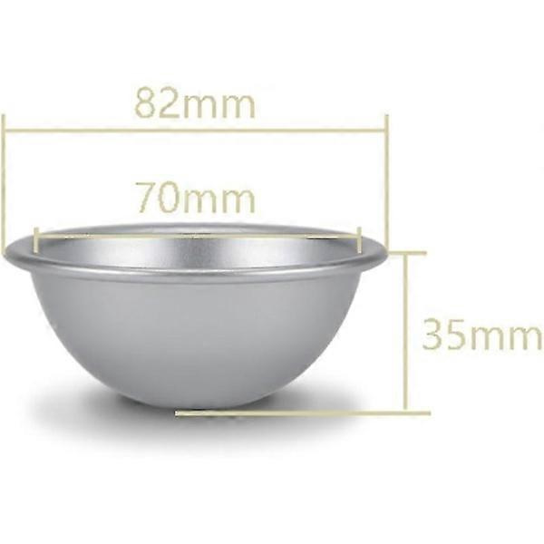 4 stk. 8 cm halvkugleformede kageforme i aluminium