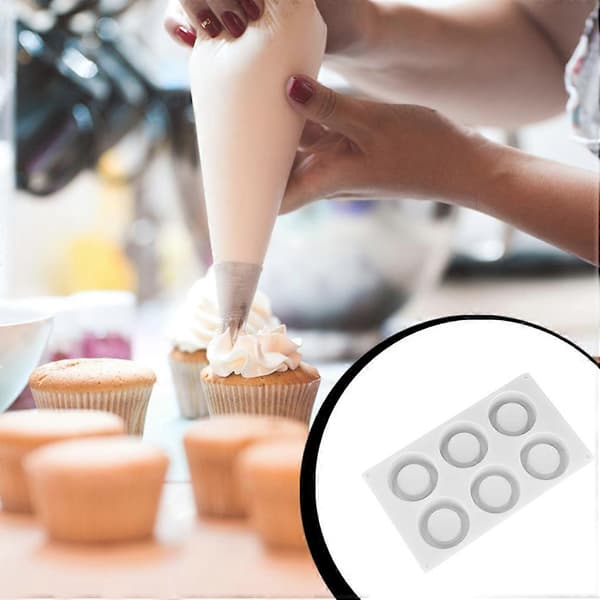 Kageform 6 hulrum Køkken Chokolade Sugarcraft Mousse Lys Bageform Budding Fondant Dessert Håndlavet Håndværk