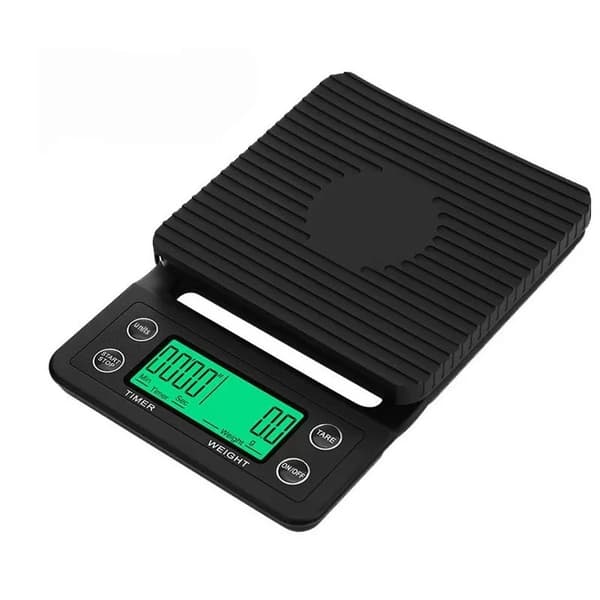 Digital kaffevåg, 3 kg/0,1 g precision, svart
