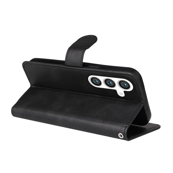 Samsung S25 PU læderpung etui - Flere farver Black black