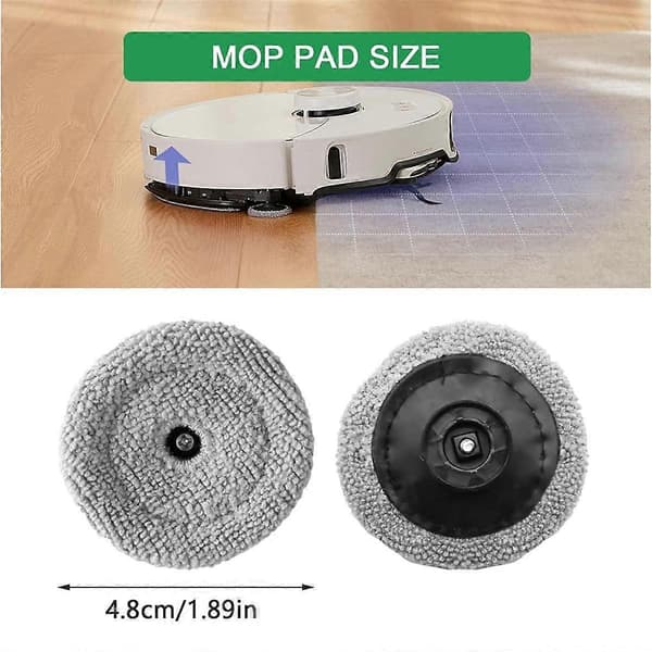 Edges Moppeklude Reservedel til S8 MaxV Ultra Robotstøvsuger Mikrofiber Moppepuder Tilbehør