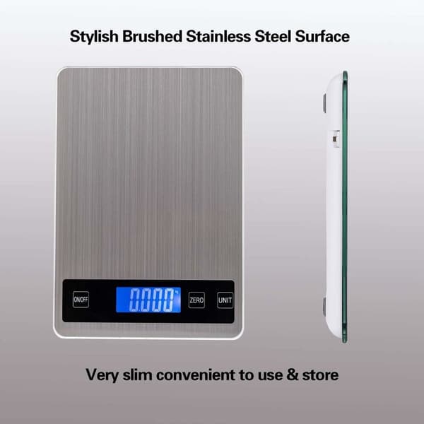 5 kg digitalvægt i rustfrit stål med LCD-display til konfekture.