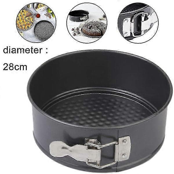 28 cm Rund Non-Stick Platt Botten Läcksäker Kakform