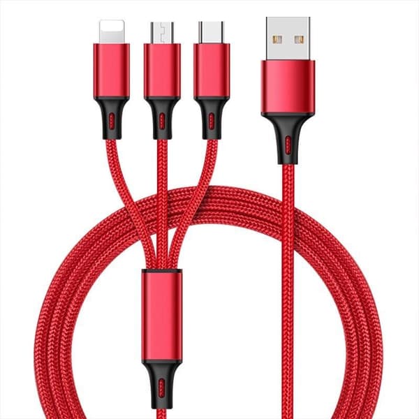Hurtigt USB-opladerkabel til Samsung Universal 3-i-1 multifunktions mobiltelefonopladerkabel Type C Silver
