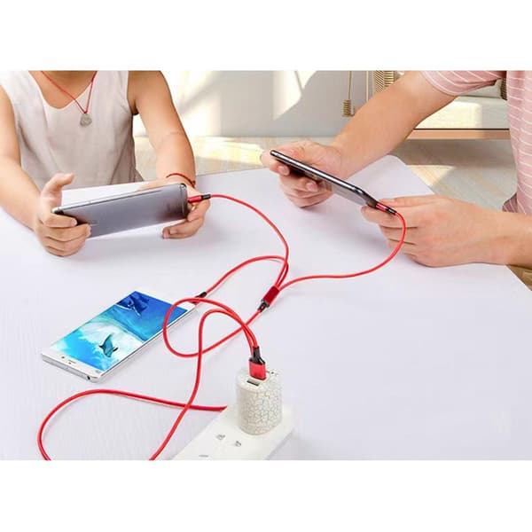 Salesbay Multi Laddare 1,2 m Kabel 3-i-1 Snabbladdning USB Universal Typ-C Micro
