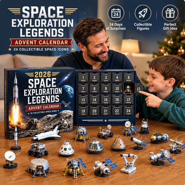Rum-julekalender med 24 astronaut-figurer, PVC-gavesæt til jul