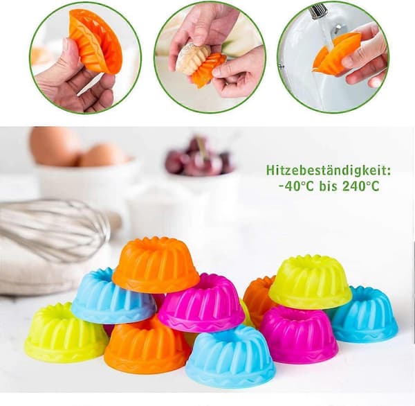 16-pack silikonmuffinsformar, återanvändbara non-stick bakformar för kakor och desserter